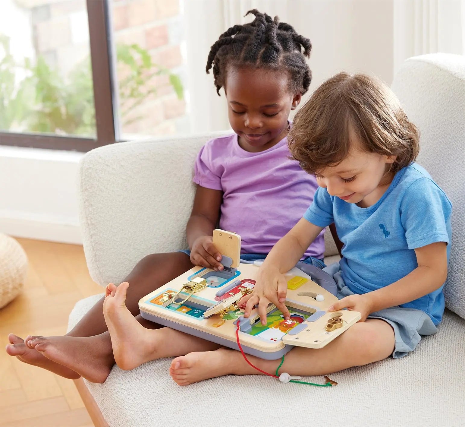 Fidtoy Montessori Tableau d'activités Occupé Verrouiller et Déverrouiller pour Tout-petits