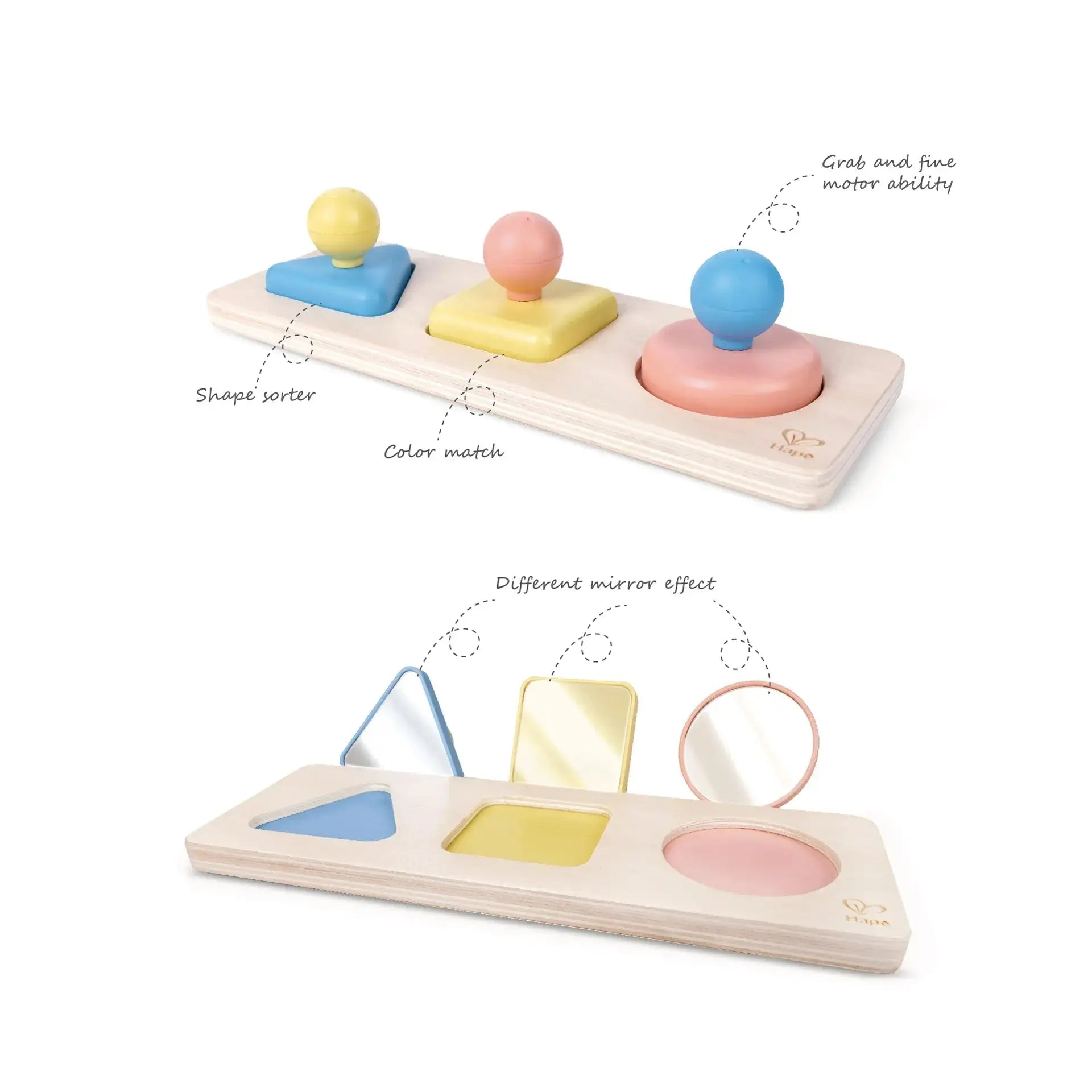 Fidtoy Montessori Mirror Shape Puzzle Toy for Toddlers 10M+