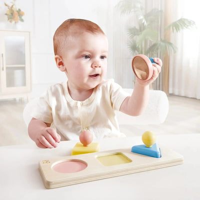 Jouet Fidtoy Montessori Puzzle Miroir Formes pour Bébés 10M+