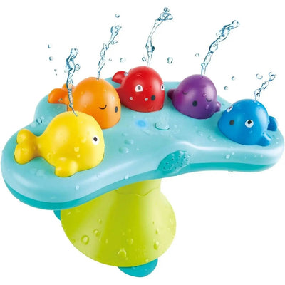 Juguete de baño con fuente de ballena musical Fidtoy para que los niños pequeños jueguen con agua