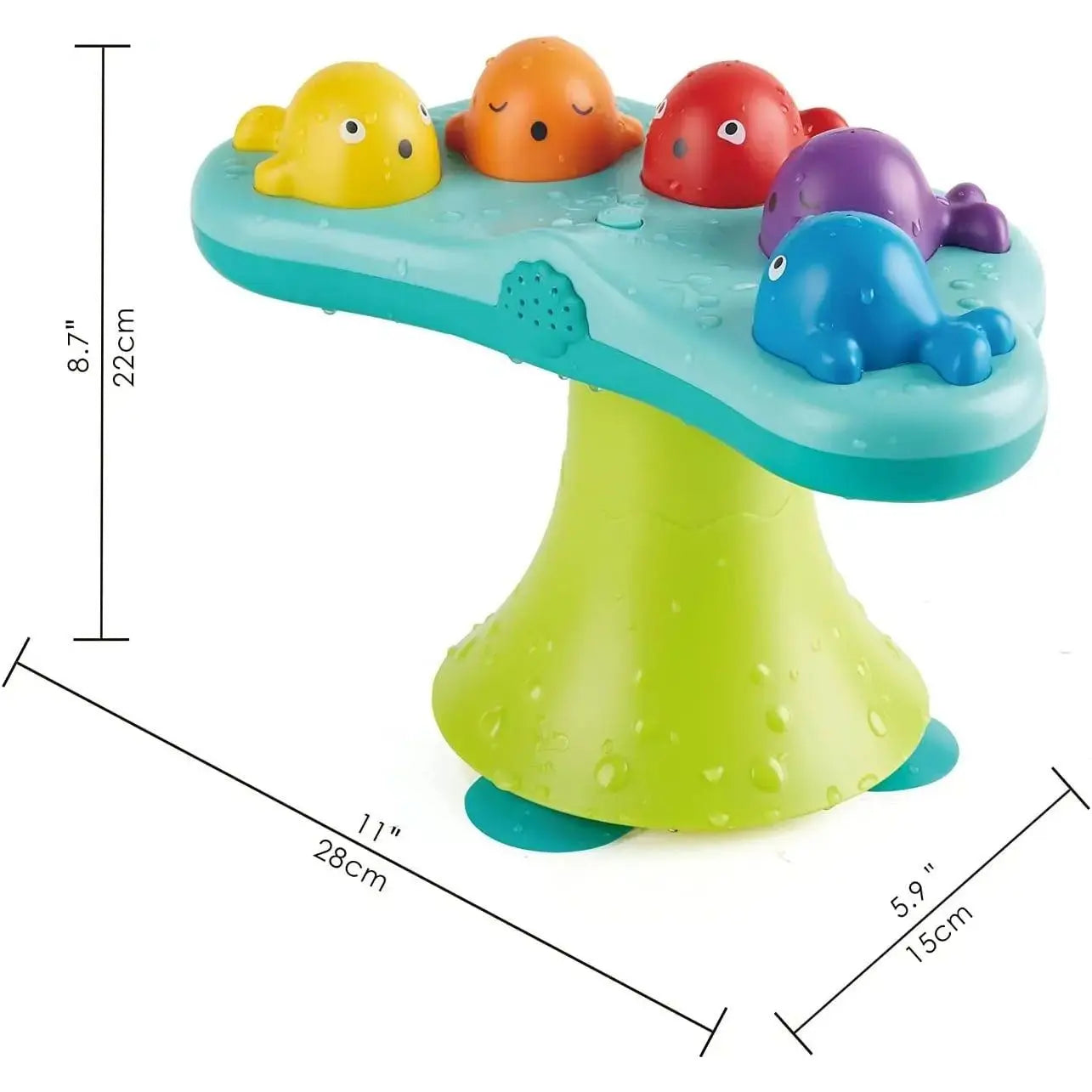 Juguete de baño con fuente de ballena musical Fidtoy para que los niños pequeños jueguen con agua