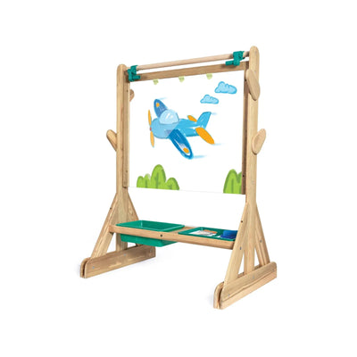 Fidtoy Caballete de Arte de Madera para Exteriores para Niños, Set de Pintura de Doble Cara