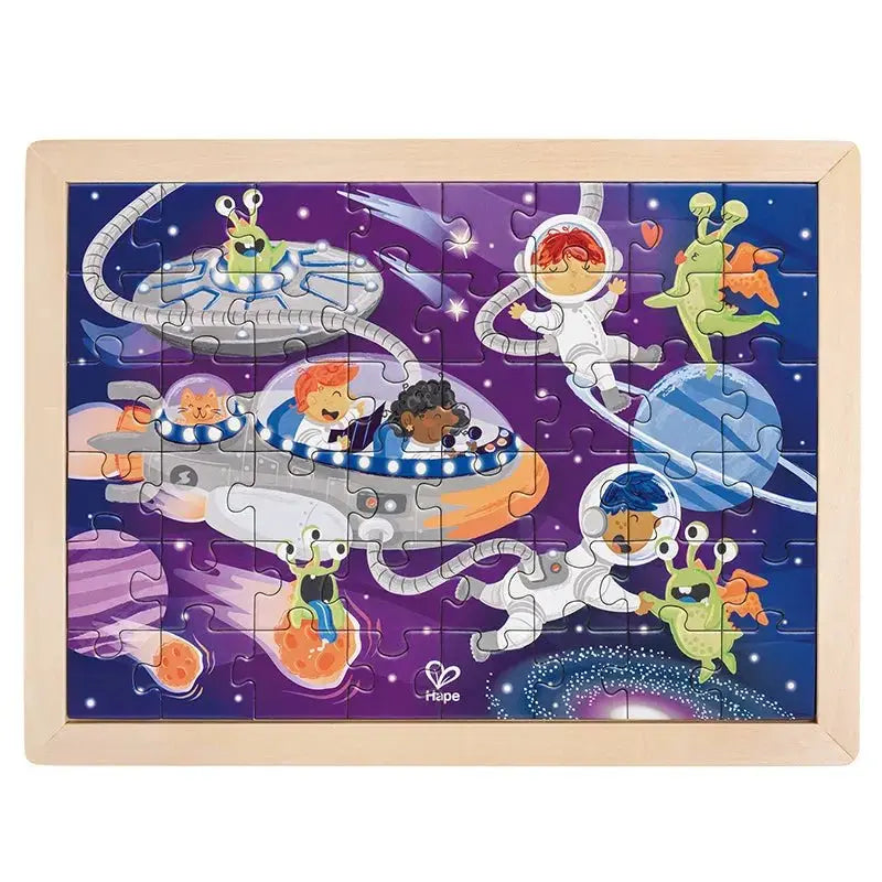 Fidtoy Space Adventure Puzzle y Juego de Colorear de 48 Piezas para Niños