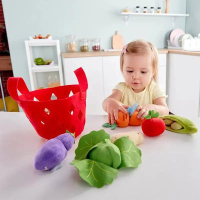 Fidtoy Juego de juguetes de cesta de verduras para juegos de imitación para niños pequeños de 18 meses en adelante