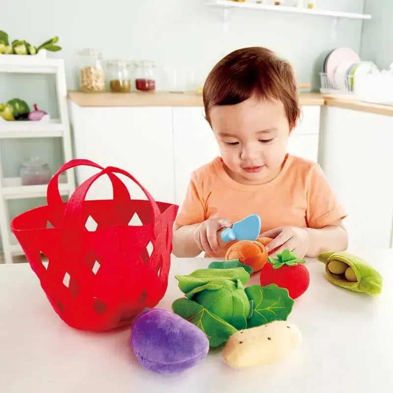 Fidtoy Juego de juguetes de cesta de verduras para juegos de imitación para niños pequeños de 18 meses en adelante
