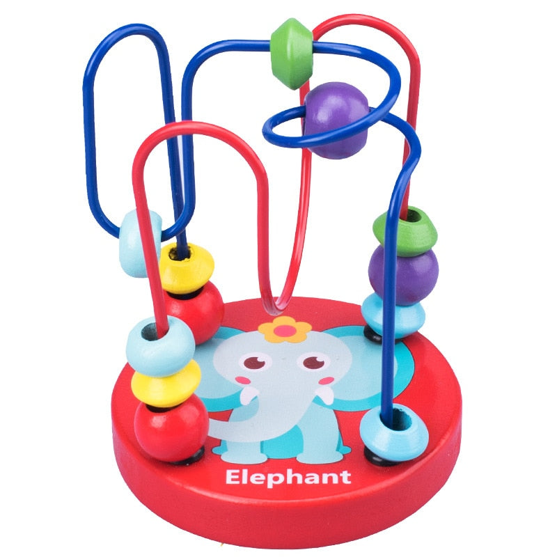 Fidtoy Wooden Stringing Beads Set for Toddlers | Montessori Fine Motor Skills Learning Toy