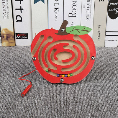Fidtoy Wooden Magnetic Maze Toy for Toddlers – Montessori STEM Educational Puzzle for Hand-Eye Coordination, Fine Motor Skills, and Early Learning (6-24 Months)