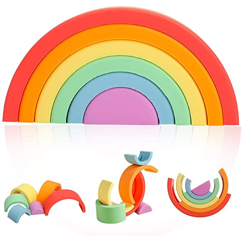 Arc-en-ciel empilable en silicone