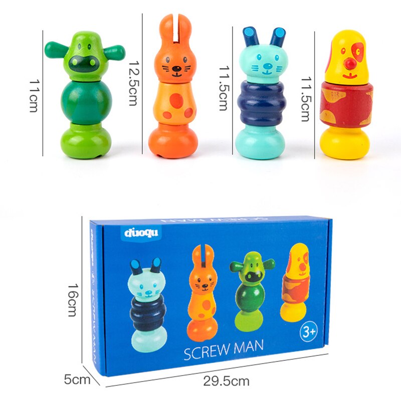 Juguetes Montessori DIY de montaje de tuercas y tornillos de animales