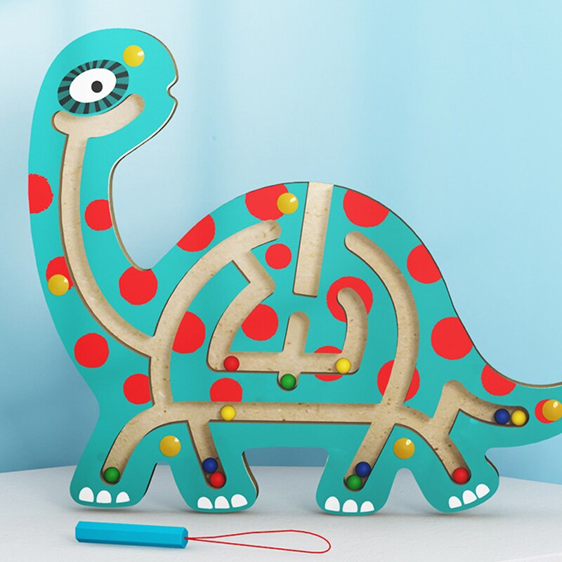 Fidtoy Wooden Magnetic Maze Toy for Toddlers – Montessori STEM Educational Puzzle for Hand-Eye Coordination, Fine Motor Skills, and Early Learning (6-24 Months)