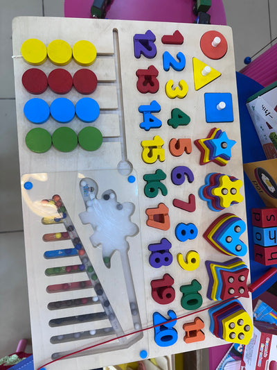 Fidtoy Juguetes de aprendizaje de madera 6 en 1