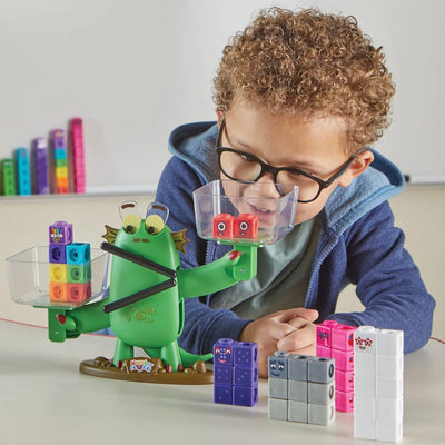 Numberblocks Blockzee Balance Activity Set, ﻿61 MathLink Cubes, Balance Scale, Educational Math Manipulatives, Numbers for Toddlers, Preschool Learning Activities, Birthday Gifts for Kids