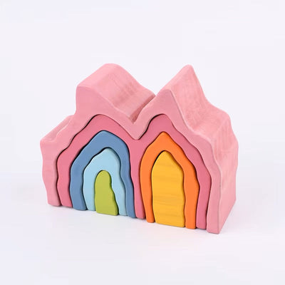 Bloques de madera apilables de la Gran Barrera de Coral para decoración de sala de juegos