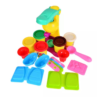 Fidtoy Play Dough Ice Cream and Cake Making Toy Set with Molds for Kids Arts Crafts
