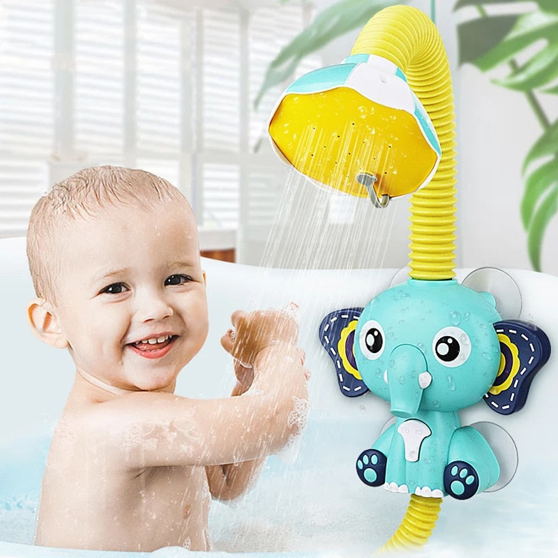 Fidtoy Elephant Bath Shower Toy for Toddlers – Water Spray Bath Toy with Suction Cups, Adjustable Nozzle, Gentle Water Flow