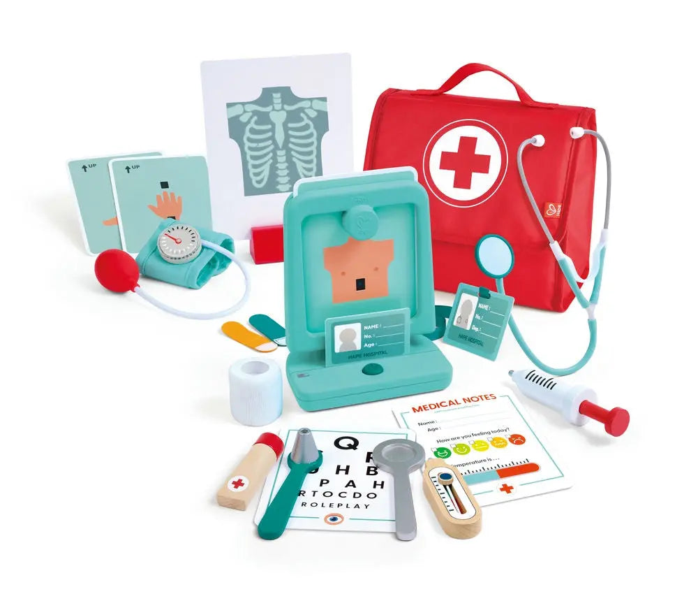 Juego de doctor Fidtoy para niños, kit médico de juguete para juegos de rol
