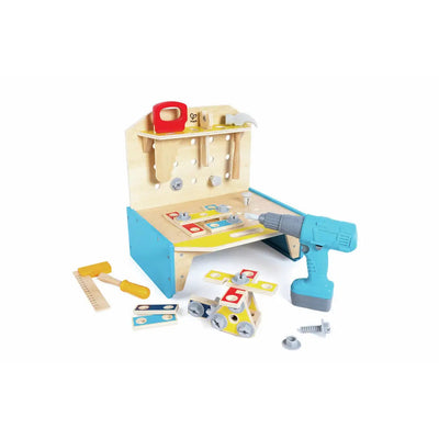 Fidtoy Mesa de Trabajo de Madera, Set de Herramientas, Kit de Juguete de Construcción para Niños
