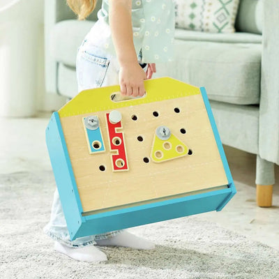 Fidtoy Mesa de Trabajo de Madera, Set de Herramientas, Kit de Juguete de Construcción para Niños
