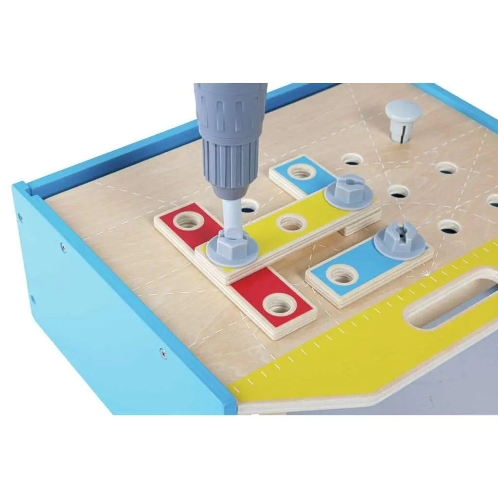 Fidtoy Mesa de Trabajo de Madera, Set de Herramientas, Kit de Juguete de Construcción para Niños