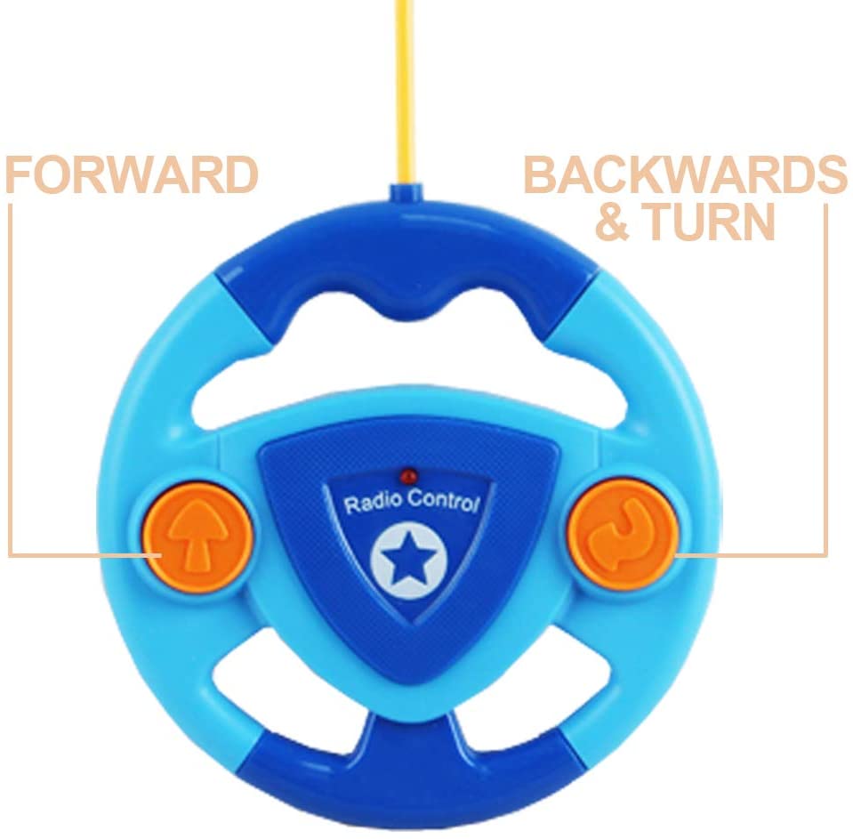 2 Poupées Télécommande Voiture de Dessin Animé pour Tout-Petits avec Lumière Musique Jouets de Voiture de Police RC Cadeau d'Anniversaire ou de Noël Idéal pour Enfants