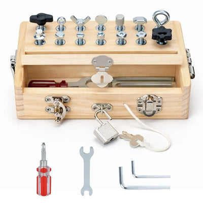 Fidtoy Tablero de Destornilladores Montessori para Niños Juguete de Herramientas de Madera Aprendizaje de Habilidades Motoras Finas