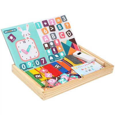 Kit de Actividades Magnéticas de Doble Cara con Patrón de Reloj de Madera - 442