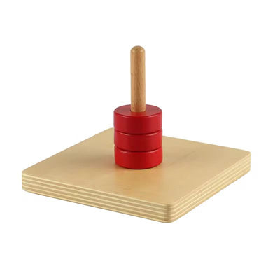 Discos en el pasador vertical - Material Montessori para niños pequeños