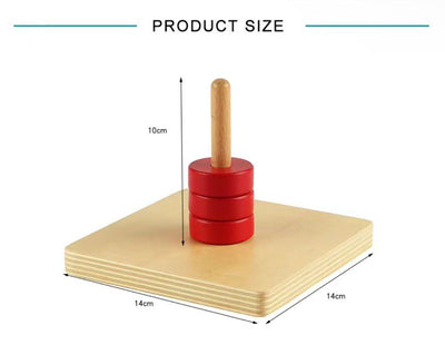 Discos en el pasador vertical - Material Montessori para niños pequeños