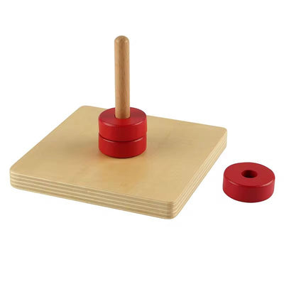 Discos en el pasador vertical - Material Montessori para niños pequeños