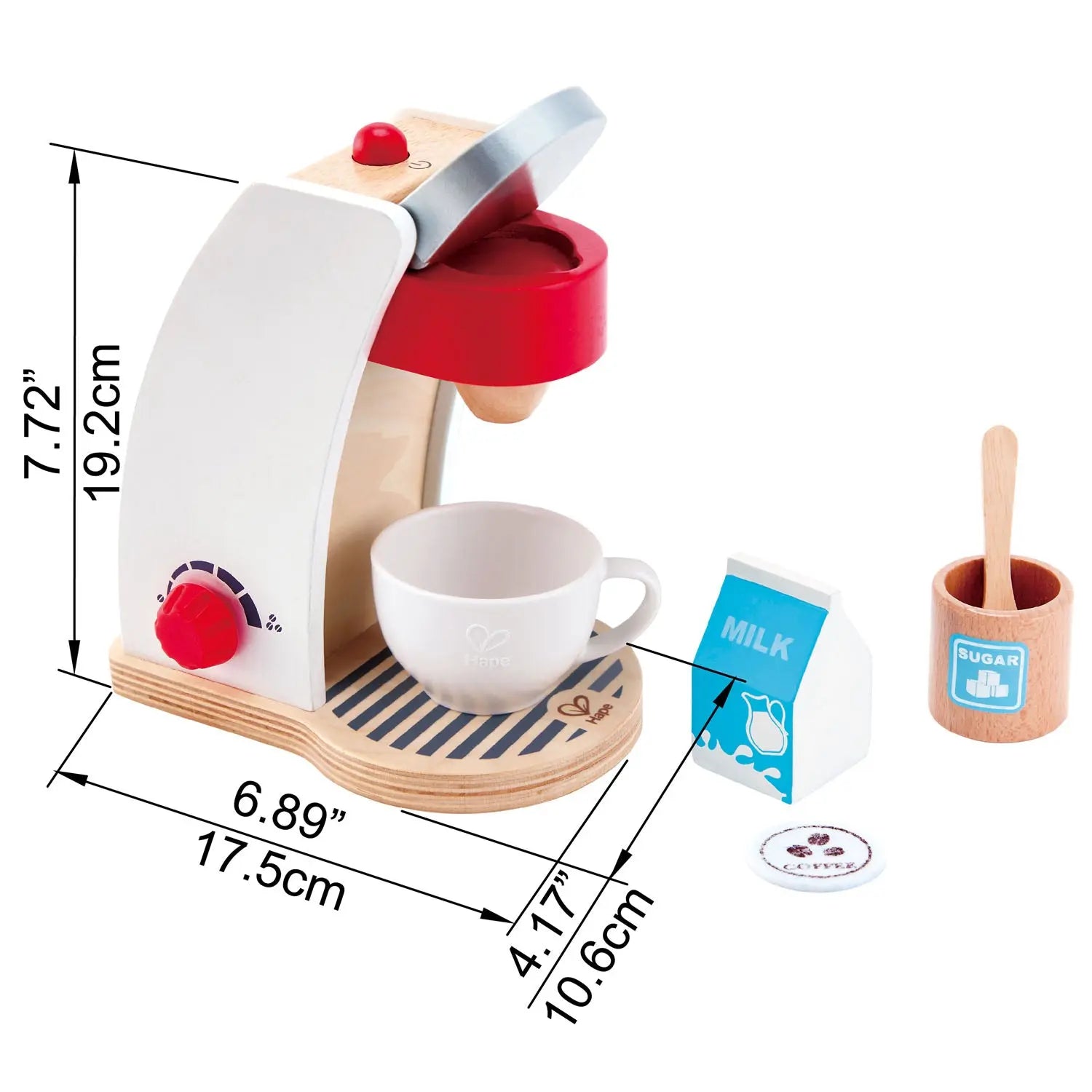 Juego de Cocina de Madera para Niños Fidtoy - Cafetera de Juguete para Juego de Imitación