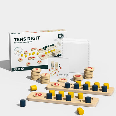Planches de comptage Montessori de base avec piquets numérotés