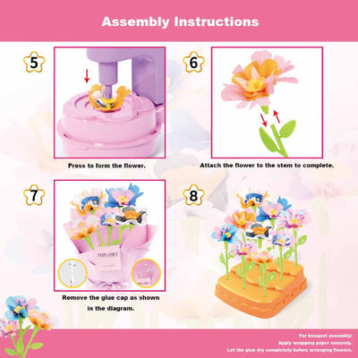 DIY Flower Bouquet Making Kit Kids Craft Set Creative Play Toys for Kids 3+ with Flower Press