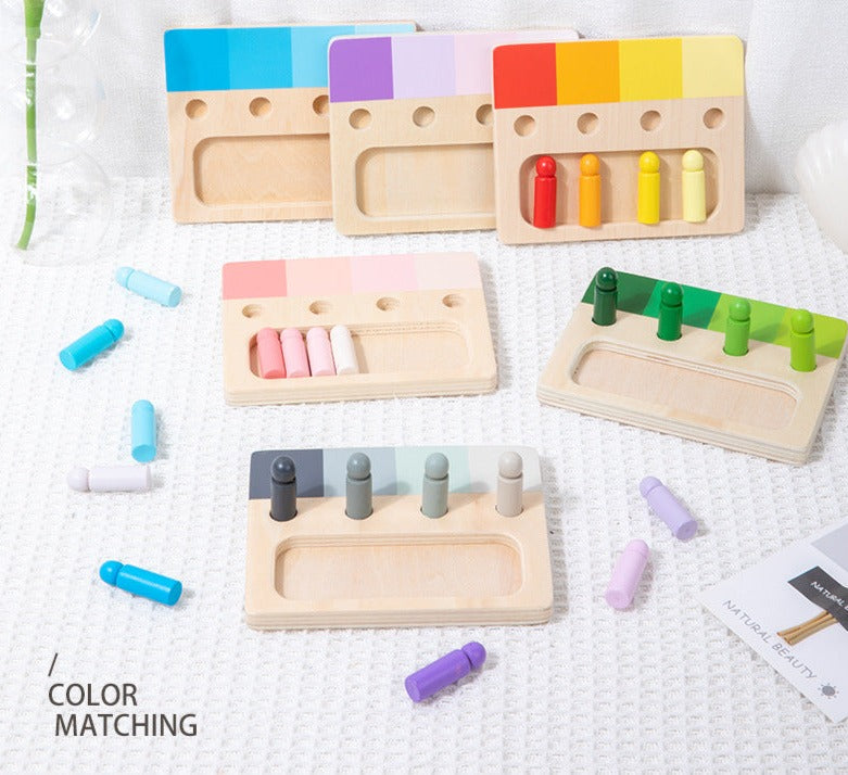 Juguete sensorial visual Montessori de clasificación por semejanza de color en 6 tonos