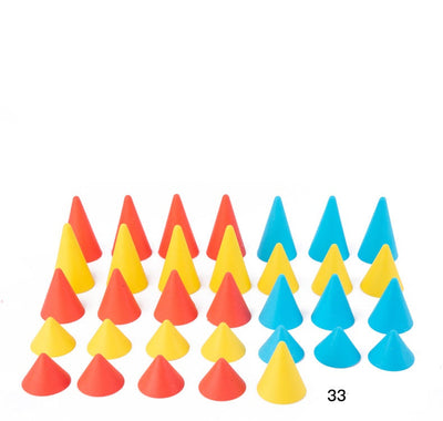 Jeu d'équilibre de construction cônes et assiettes 44 pièces
