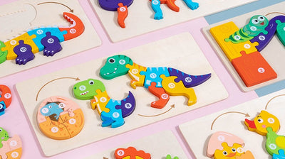 Casse-tête de progression du cycle de vie papillon OU Casse-tête de dinosaure