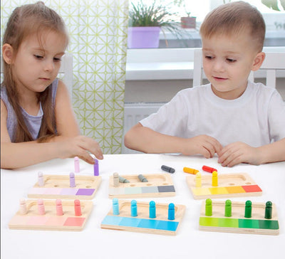 Juguete sensorial visual Montessori de clasificación por semejanza de color en 6 tonos