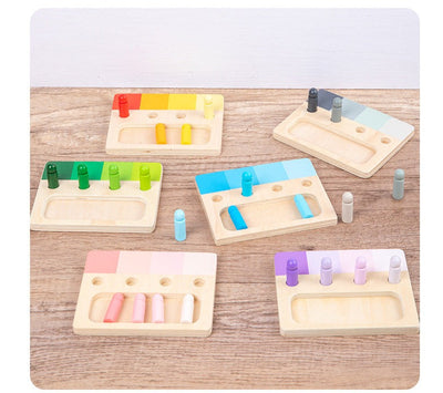 Juguete sensorial visual Montessori de clasificación por semejanza de color en 6 tonos