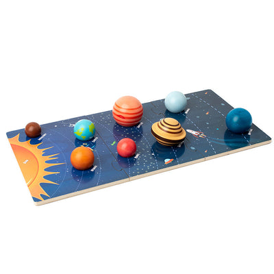 Puzle gigante de maqueta del sistema solar con tablero de planetas