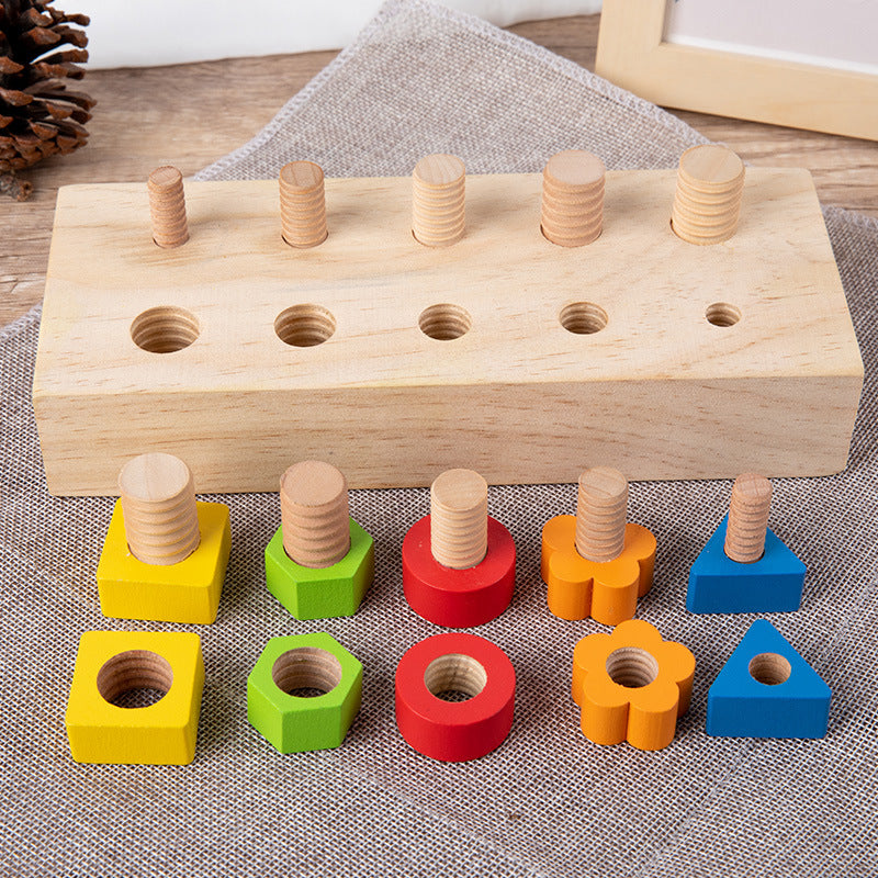 Jouet Montessori en bois avec vis, écrous et boulons, tableau d'activités