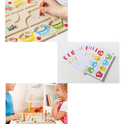 Labyrinthe magnétique de tri des couleurs avec 2 stylos, jouet d'apprentissage des nombres