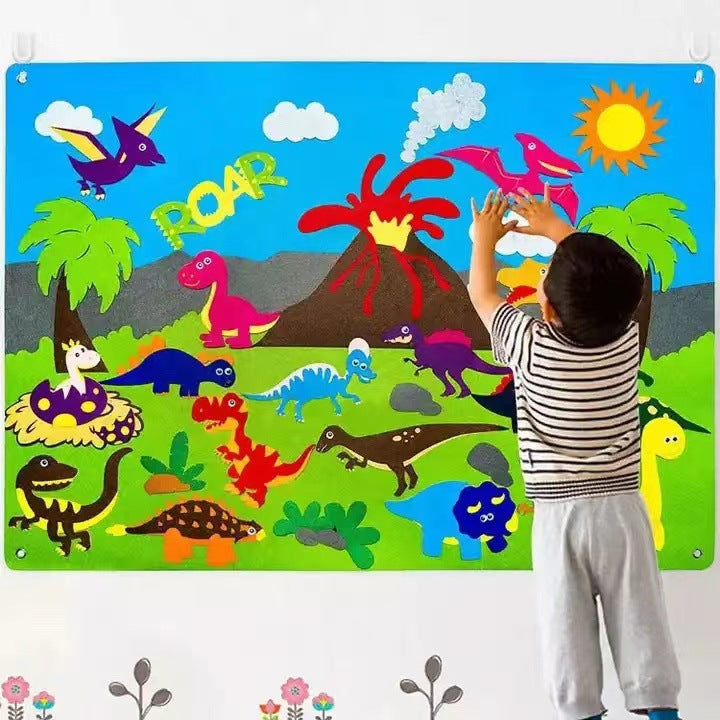 Fidtoy Tablero de Fieltro de Aprendizaje para Niños de 3+ años Zoo y Universo