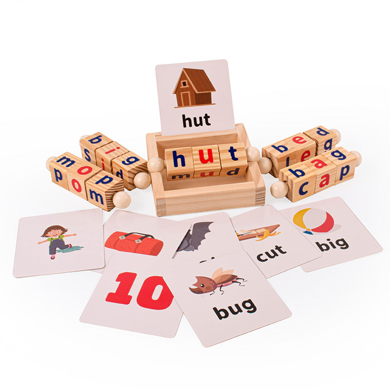 CVC Word Spin and Read Phonic Spelling Learning Game Word Cognitive Pairing