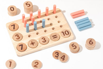 Tablero Montessori Básico de Clavijas de Conteo y Varillas Numéricas