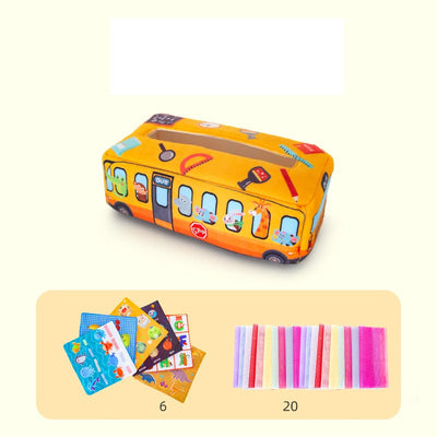 Caja de pañuelos de juguete Montessori de lujo para bebés, juego sensorial de cucú, 26 pañuelos de seda y papeles arrugados