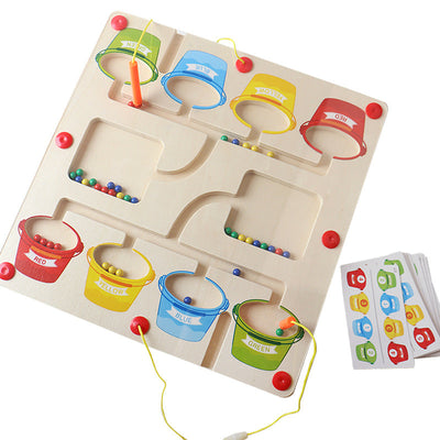 Labyrinthe magnétique de tri des couleurs avec 2 stylos, jouet d'apprentissage des nombres
