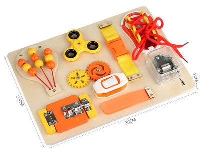 Planche d'activités Montessori pour tout-petits, planche en bois avec fermetures éclair et interrupteurs pour enfants