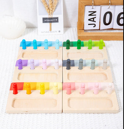 Juguete sensorial visual Montessori de clasificación por semejanza de color en 6 tonos