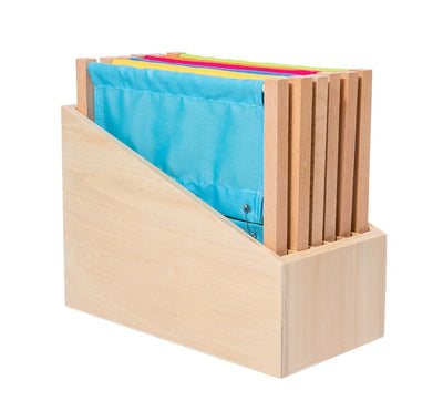 Cadres d'habillage Montessori A et boîte de rangement – Lot de 6
