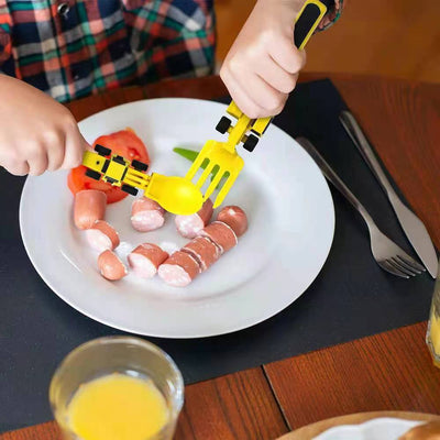 Set assiette et couverts de chantier ExcavaBite pour enfants