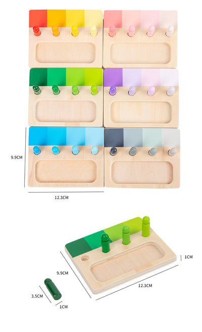Juguete sensorial visual Montessori de clasificación por semejanza de color en 6 tonos